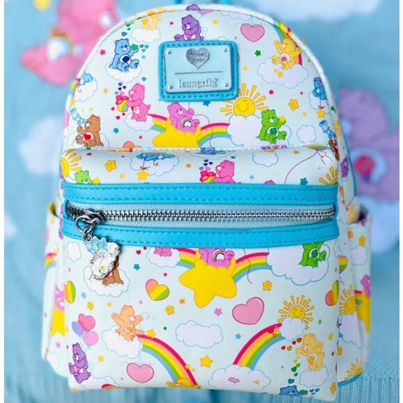 NWT Loungefly Care Bears AOP Backpack 40th Anniversary - Picture 10 of 14